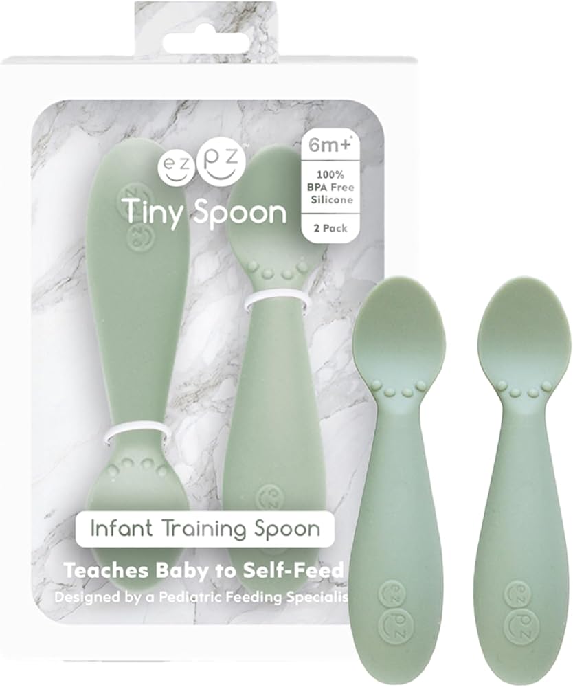 ezpz Tiny Spoons & Silicone First Feeding Essentials (6m+)