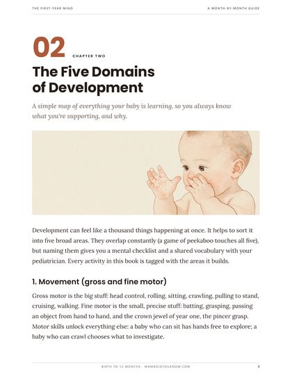 Sample page: The five areas of development