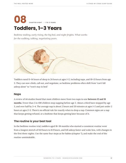 Sample page: Bedtime battles, early rising, the big bed