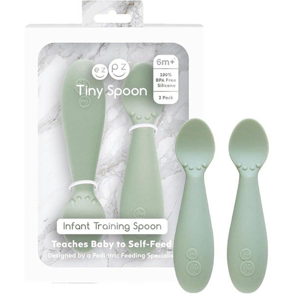 ezpz Tiny Spoon Erstlingslöffel aus Silikon (2er-Pack, ab 6 Monaten)